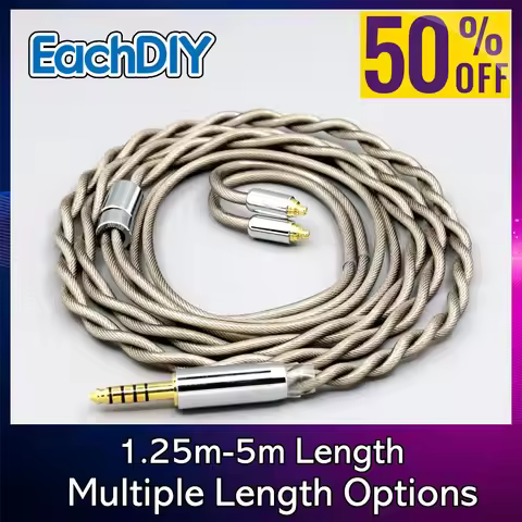 7n Litz Type6 756 core OCC Silver Plated Earphone Cable For Sennheiser ie200 IE300 ie600 IE900 2 cor