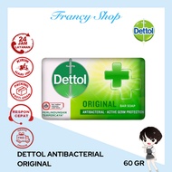 Dettol Original Bar Soap Antibacterial Active Sabun Mandi Batang 60 gr