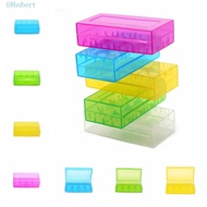 HUBERT Battery Container, 2 Section Waterproof Box Hard Plastic Battery Storage, Coloful Battery Holder Case Plastic Transparent Colorful Portable Battery Case 18650 Battery Box