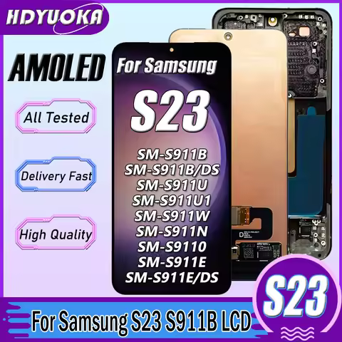 6.1'' AMOLED For Samsung S23 5G LCD S911 SM-S911B S911U S911E S911N S9110 Display With Frame Touch S