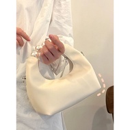 韩国东大门bucks leather小众设计珍珠手柄手提包时尚小方包South Korea east gate bucks leat20250823