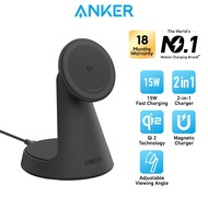 Anker Charger MagGo Charger 2 in 1 Dock Stand Qi2 15W Fast Charging Magnetic Charging Stand A25M7