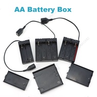 2/3/4 AA Battery Case USB Female 3V 4.5V 6V with Switch Cable for LED Light Building Blocks Port Cov