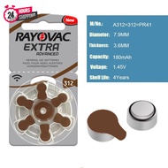 【Hantar Cepat】Hearing Aid Batteries Rayovac Extra Extra-S13/31/A312/312 Zinc Air Batterie 1.45V Size
