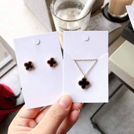 4-leaf clover necklace and earrings Set