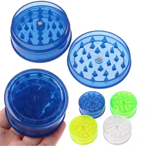 3Pcs 60MM 3 Layer Plastic Tobacco Herb Grinder Smoking Accessories Round Shape Crusher for Smoke