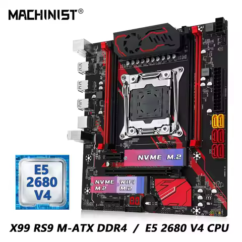 MACHINIST X99 RS9 Motherboard Kit With Xeon E5 2630 V4 / 2650 V4 / 2680 V4 CPU LGA 2011-3 Support DD