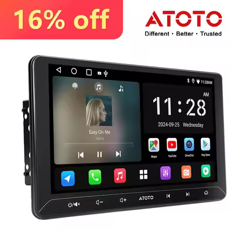 ATOTO A5LG211T 10.1" Car Radio 2 DIN with CarPlay Android Auto, 2G+32G Android Car Stereo Touch Scre