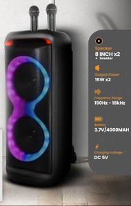 ลำโพงบลูทูธ SAAG รุ่น BLAZE Speaker ลำโพงปาร์ตี้ไร้สาย พร้อมไมค์ มีไฟ LED ลำโพงเสียงดี ลำโพงคาราโอเก