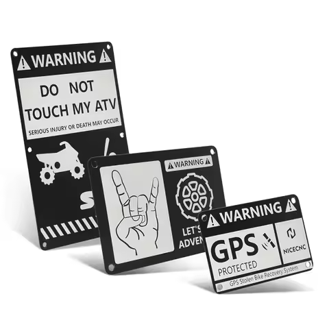 For Yamaha Blaster 200 Fender Warning Tags Aluminum ATV Warn Sticker for Yamaha YFS200 1988-2006 ATV