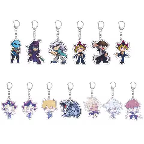 55MM Anime Duel Monsters Keychain Yugi Muto/ATEM/Seto Kaiba/Joey Wheeler Key Chain Acrylic Model Pla