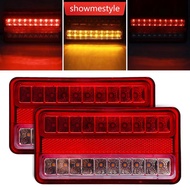 SMS 2Pcs 12-24V LED Flowing Trailer Truck Tail Light Rear Lights Turn Signal Brake Reverse Signal La