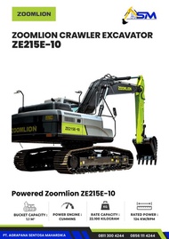 Crawler Exacavtor Zoomlion kapasitas 22.1 ton tipe ZE215E-10