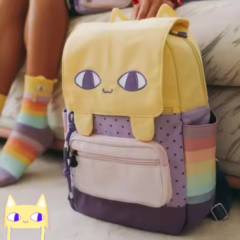 Game Omori Big Yellow Cat Cospaly Bag Students Shoulder Bags Plush Travel Backpack Unisex Cute Carto