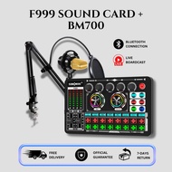 F998 F999 Professional Live Sound Card External Voice Changer Audio Mixer Kit Multiple Sound Effects