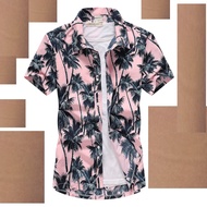 kemeja lelaki baju pantai hawaii pokok flora ff47fg