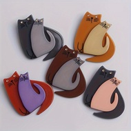 funny 2 cats brooch fashion women clothing accessories corsage bag badges