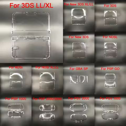 1pcs For Nintend NDSL/NDSi/NDSi XL/3DS/3DS XL/NEW 3DS/NEW 3DS XL Console Transparent Plastic Crystal
