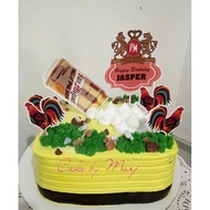 Rooster Beer Theme cake topper