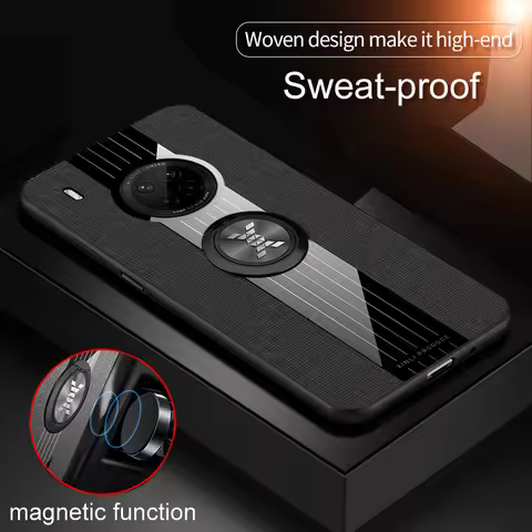 Anti-fall Luxury Leather 360° Magnetic Ring Bracket Phone Case for Huawei Y9 Y8P Y7A Y7 Y6P Y5P G9 N