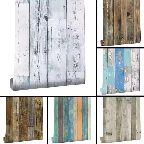 Wood Vinyl Wallpaper Roll Wood Grain Self Adhesive Wallpaper Kitchen Wardrobe Cabinet Furniture Cont