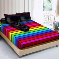 Sarung kasur busa resleting motif Rainbow / Motif pelangi Kain Disperse / Polimicro  || Sprei no.1 T