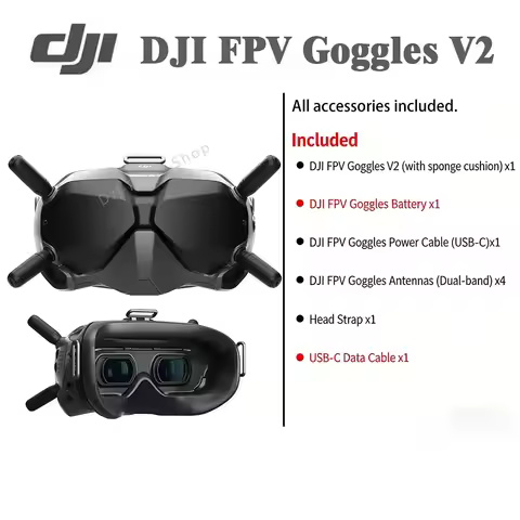 DJI FPV Goggles V2 with Battery – HD Low Latency 110min Flight Time 96%NEW All Accessories Included.