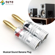 SUYO Nakamichi Banana Plug,  Gold Plated Musical Sound Banana Plug, Nakamichi Hi-fi Speaker Banana Plug Pin Screw Type Speakers Amplifier Black&amp;Red Audio Jack Connectors