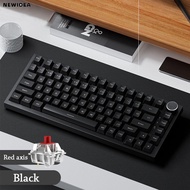 NEWIDEA Gaming Keyboard, AK820 82-Key Mechanical Keyboard,  With Knob Mechanical Keys  Backlit Wired