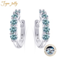 JoyceJelly 925 Sterling Silver Moissanite Diamond Ear Studs 1CT/2CT Round Cut Ear-Hooks Women's Earrings Wedding Fine Jewelry