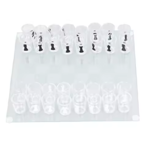 225x225mm Shot Glass Chess Set Drinking Game Set Chess Board with Shot Glass Chess Pieces