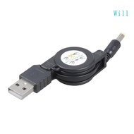 Will Retractable Charging Cord USB to 4 0x1 7mm Plug 75cm For Fan Speaker 5V System