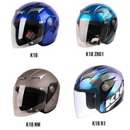 [Visor Sahaja] KHI K18 Helmet Visor K18 ZR01 K18 R1 K18 NM Cermin Tinted Ididium Red Iridium Blue Vi