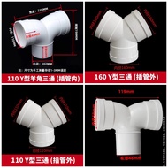 Pvc Drainage Y Tee Dovetail Tee Connector Ventilation Drainage Tee Oblique Tee y Tee Hose Corrosion 