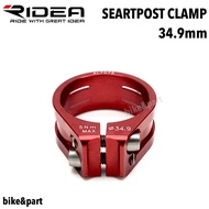 ห่วงรัดหลักอาน แคลมป์รัดหลักอาน RIDEA  Alloy CNC seatpost clamp Size.34.9mm/ สีแดง Bolt Titanium