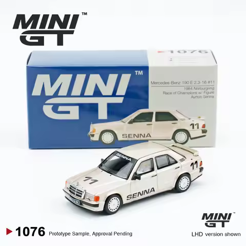 MINIGT 1:64 Mercedes Benz 190E 11 Ayrton Senna 1984 alloy car model 1076