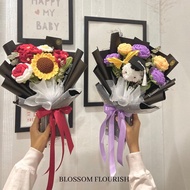 [L SIZE CROCHET BOUQUET] DIY Handmade Crochet Knitted Flower Sunflower Daisy Graduation Bouquet