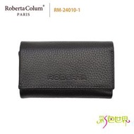 【Roberta Colum 諾貝達】 軟牛皮 真皮鑰匙包 黑色 RM-24010-1 彩色世界