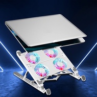 High-performance Laptop Cooling Pad Aluminum Alloy Laptop Stand Portable Laptop Pad with Rgb Fans Adjustable Height Aluminum Alloy Stand Pc Cooler for Gaming and Work