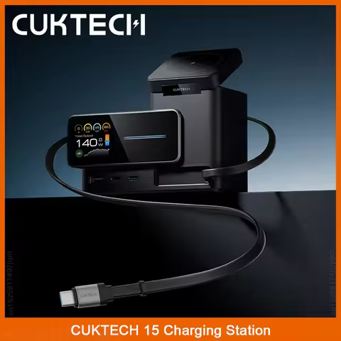 CUKTECH 15 Charging Station TA1406U 140W MAX 1.83" TFT Display Portable GaN Wireless Charger For Xia