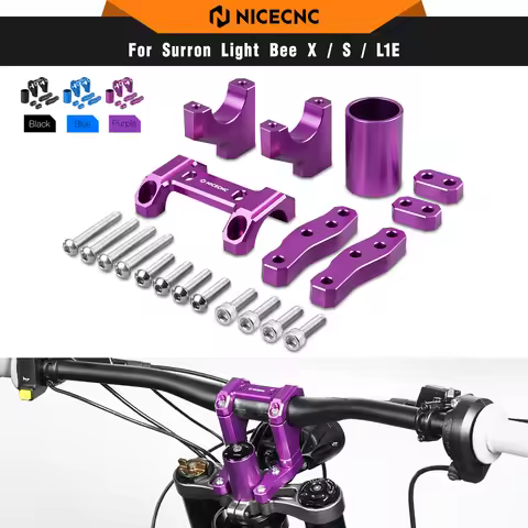 NICECNC For Surron light bee X S L1E Electric Dirt Bike 20/30 MM Rise Handlebar Riser Mount Bracket 