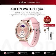 Aolon Lyra Smart Watch Women 18k Gold-Plated Case HD Bluetooth Call Custom Wallpapers IP67 Waterproo
