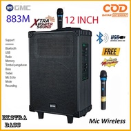 Speaker Meeting GMC 883M Speaker Portable Bluetooth 12 Inch Free 1 MIC GARTIS TERBARU MURAH