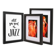 Solid Wooden Photo Frame A4 A3 4R 5R 8R 4X6 5X7 8x10 11x14 Black Painting Picture Frames with Mat Desk Wall Mounting