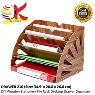 DIY WOODEN STATIONERY FILE RACK DESKTOP DRAWER ORGANIZER PEN PENCIL HOLDER CD BOOK STAND OFFICE HOME