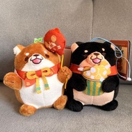 全新日版忠犬麻糬柴犬黑柴狗狗新年公仔吊飾掛件shiba mascot