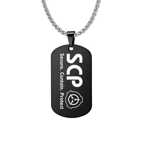 SCP Foundation Metal Pendant Mobile Task Forces MTF Cosplay Fashion Black Necklace For Men Women Jew