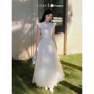 COQUI | COQUI Snow Dress Long Design High Quality Metallic Orchid Lace, Elegant Lady's Long Dress