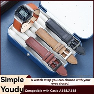 Genuine Genuine Leather Watch Strap Suitable for Casio A158WA A159W-N1 A168/F-91/AE1200 Belt Protrud