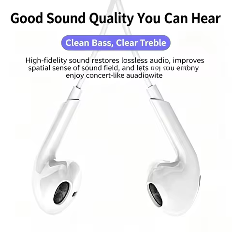 For Apple iPhone 15 14 13 Pro High-Fidelity Bluetooth Wired Headset Type-C 3.5mm Suitable For Samsun